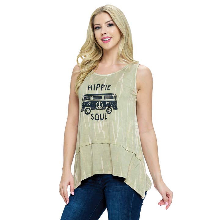 Yak & Yeti - Vente Débardeur – femme - Débardeur Tie Dye Hippie Soul2