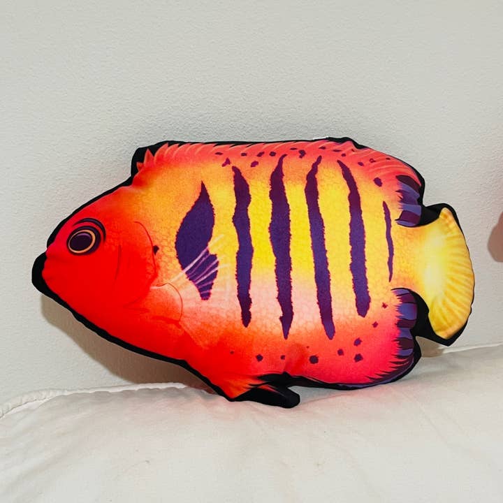 Flame Angelfish Pillow for wholesale by Reef of Clowns