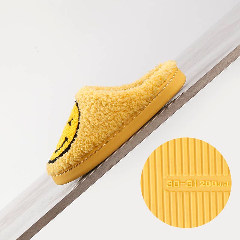 Shop Lev - Wholesale Slippers - Kids - Kids Smile Face Soft Plush Warm Slippers4