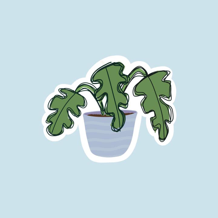 Monstera Plant Sticker for wholesale by Cliviasart