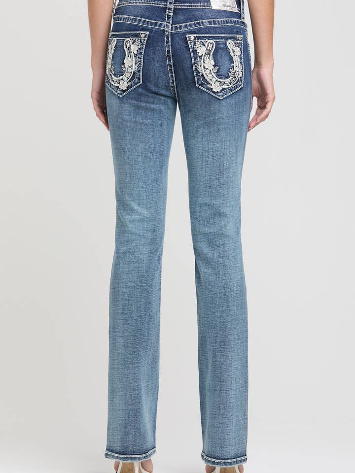 Veerborduurwerk Mid-Rise Bootcut 34" | EB-52000SL voor wholesale door Grace in LA