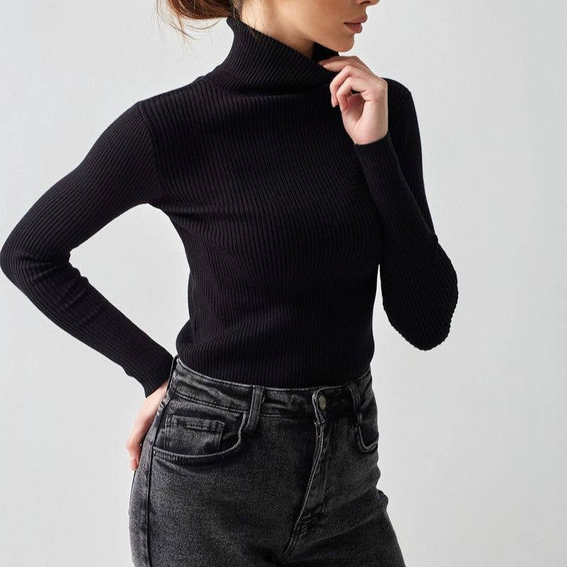 Marayn - Wholesale Knit Sweater - Women's - 2025 Autumn Amazon Chic Turtleneck Knit Pullover Sweater1