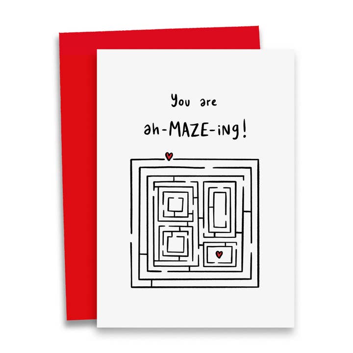Valentine's Card | You Are Ah-Maze-ing for wholesale by Debmon Design