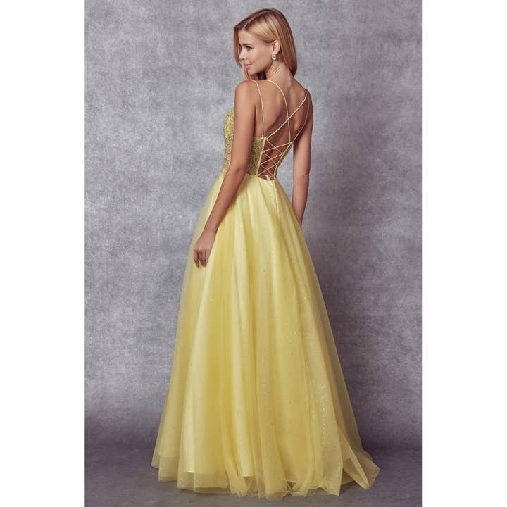 Juliet - Wholesale Gown - Women's - EMBROIDERED SPARKLE TULLE AND STONES ACCENTS PROM BALL GOWN10