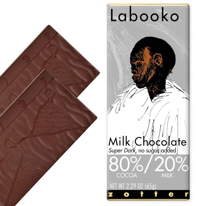 80%/20% Milk Chocolate Super Dark (Labooko) for wholesale by Zotter Chocolates
