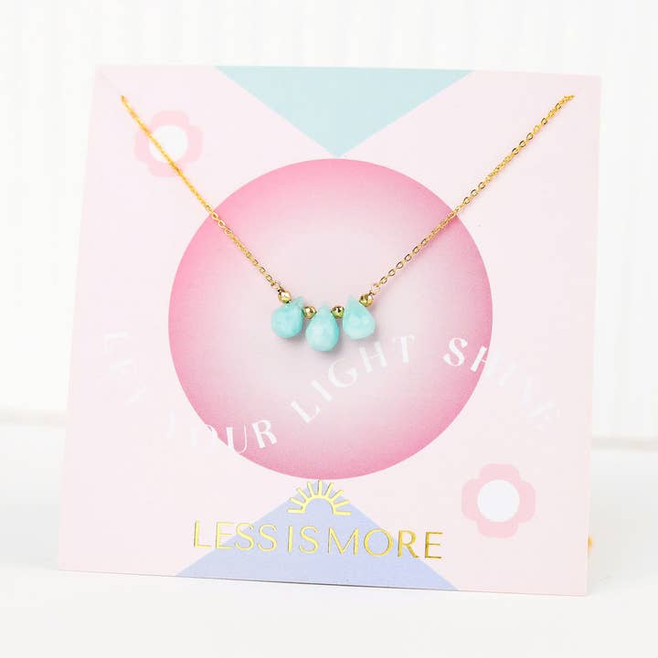 Dreifache Amazonit-Tropfenhalskette (Gold oder Silber) für den Großhandel von Less is More