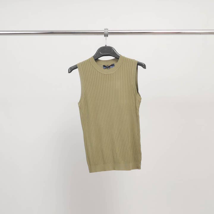 Cecile Wang - Wholesale Tank Top - Women's - Sleeveless ribbed tank top with round neck SVD80734