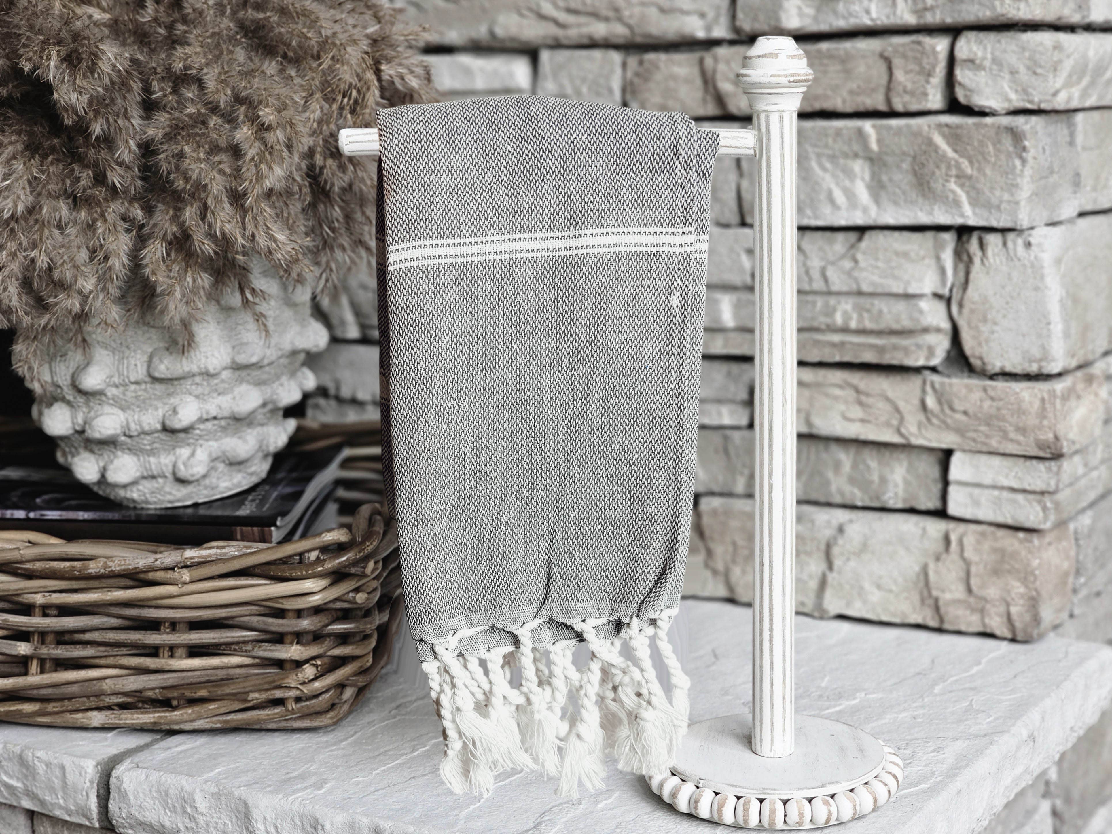 Gia Roma - Vente Essuie-mains - Serviette à main turque avec pompons, torchons de cuisine en coton coloré39