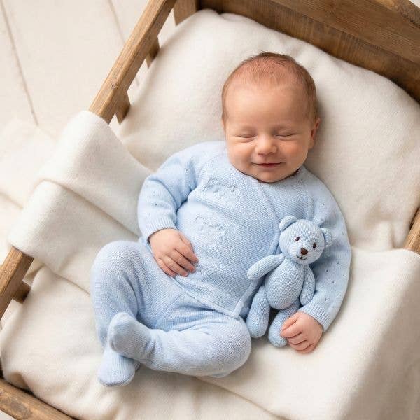 Sæt med hulmønster og bjørnemotiv i 100% bomuld for engroshandel hos Minutus