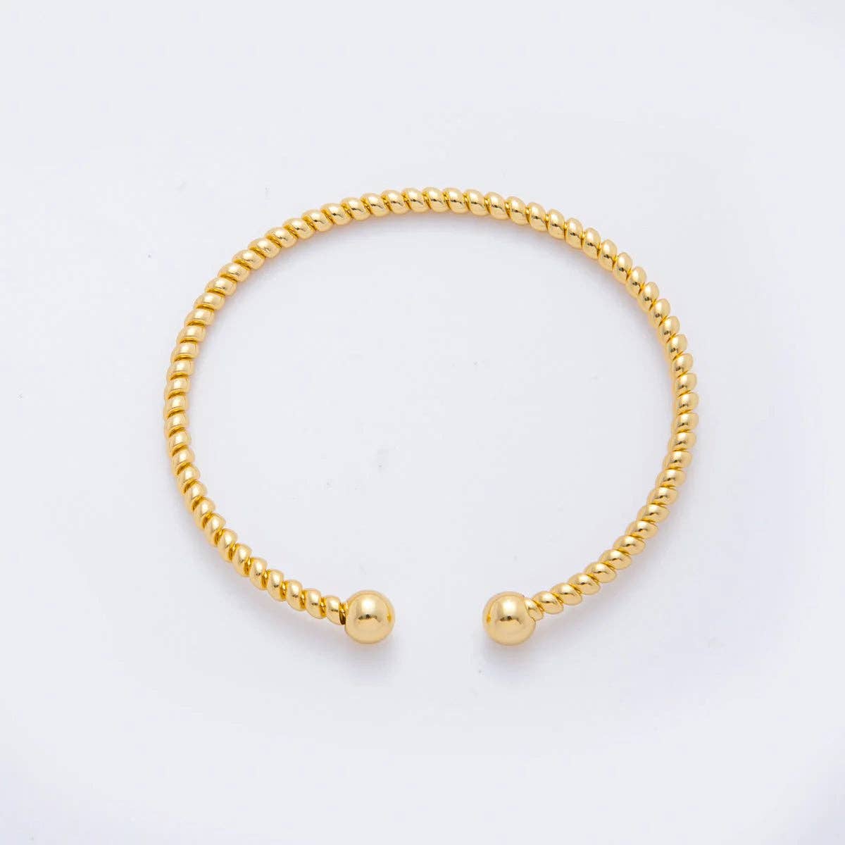 Simply Jewels - Wholesale Bangle Bracelet - Gold Stainless Steel Braided Weave Round Bangle Layer Bracelet ✦ BA-21WA34690
