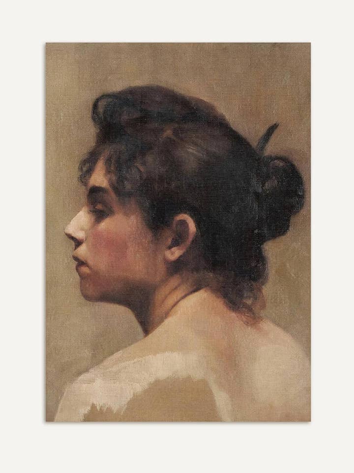 Vintage kvindeportræt kunsttryk for engroshandel hos Modern Antique Prints