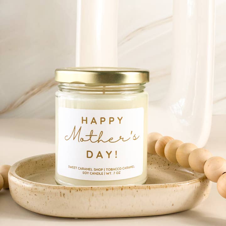 Candela di soia fatta a mano, regalo per la festa della mamma, barattolo di vetro da 9 Fl Oz per la vendita all'ingrosso da parte di Sweet Caramel Shop