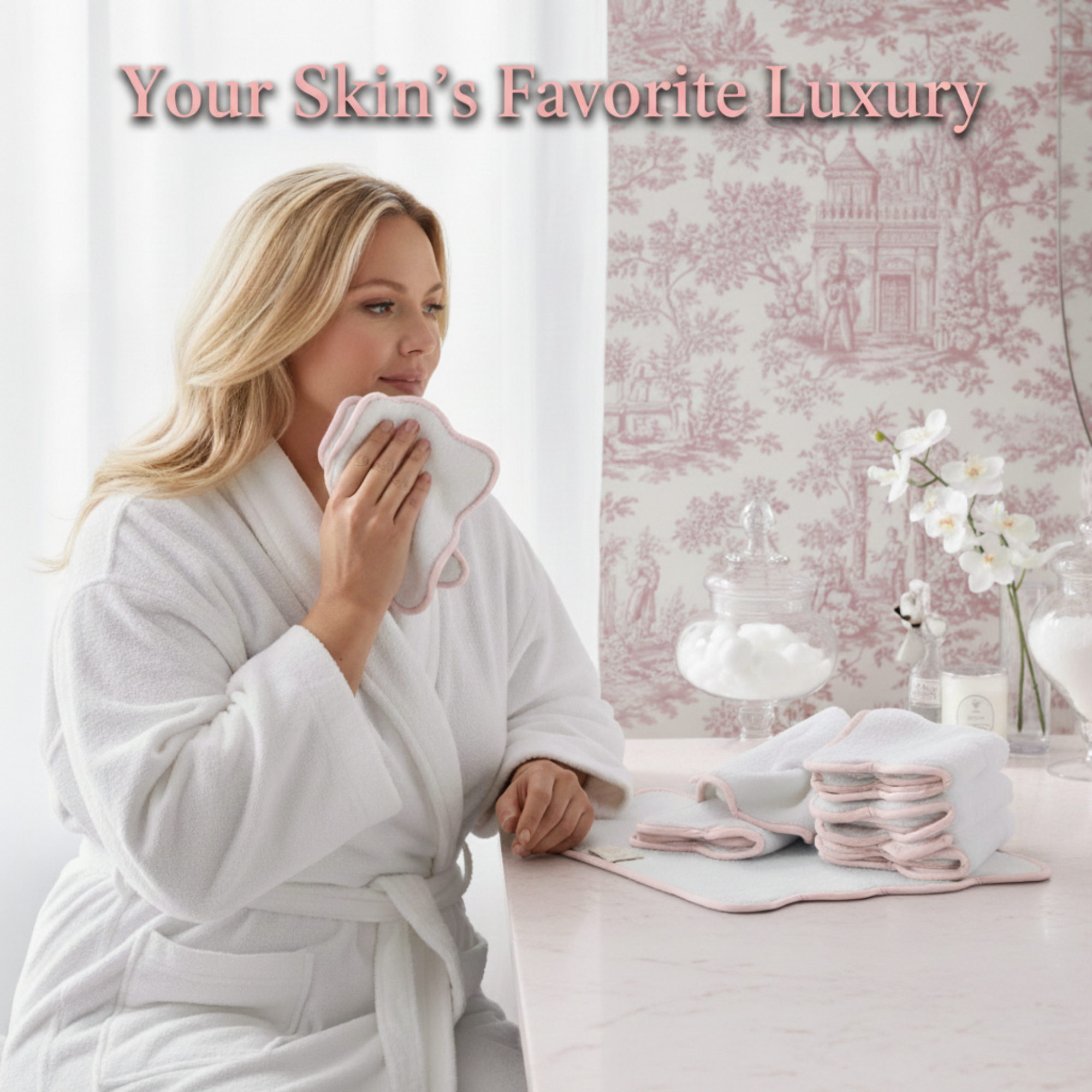 Lotus Linen – wholesale Badrumsmatta – Lyxig badrumsmatta i bomull med kammusselkanter50