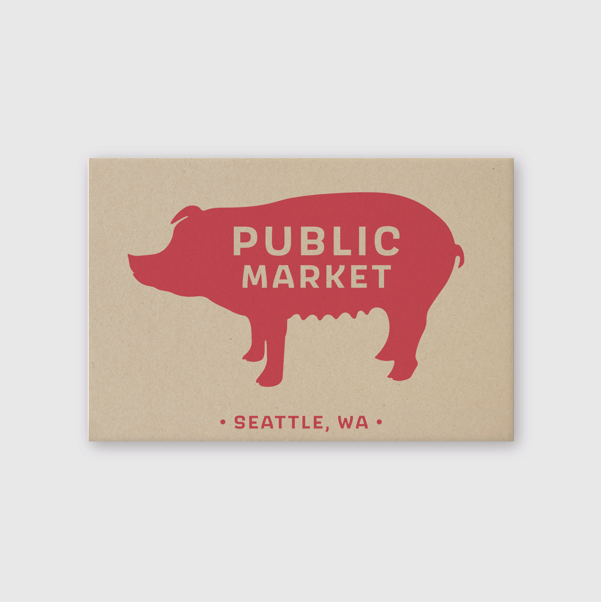 Pike Street Press - Wholesale Postcard - Public Market Pig Postcard0