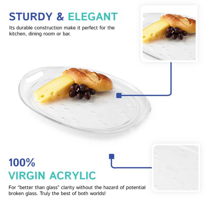Huang Acrylic - Wholesale Serving Tray - Embossed Fish Oval Tray