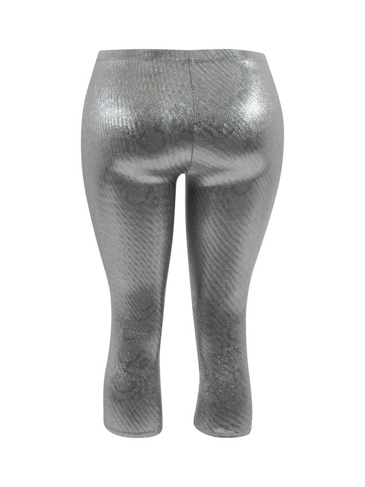 Silver Foiled capri leggings for wholesale on Faire1