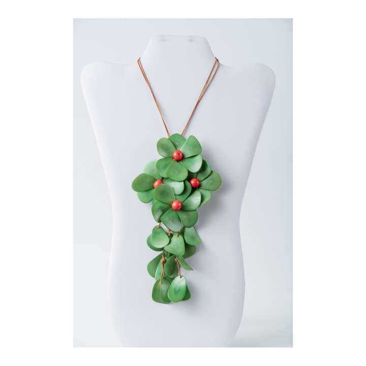 TaguArtsy - Wholesale Pendant/Charm Necklace - Holly Pendant Flower Tagua Necklace1