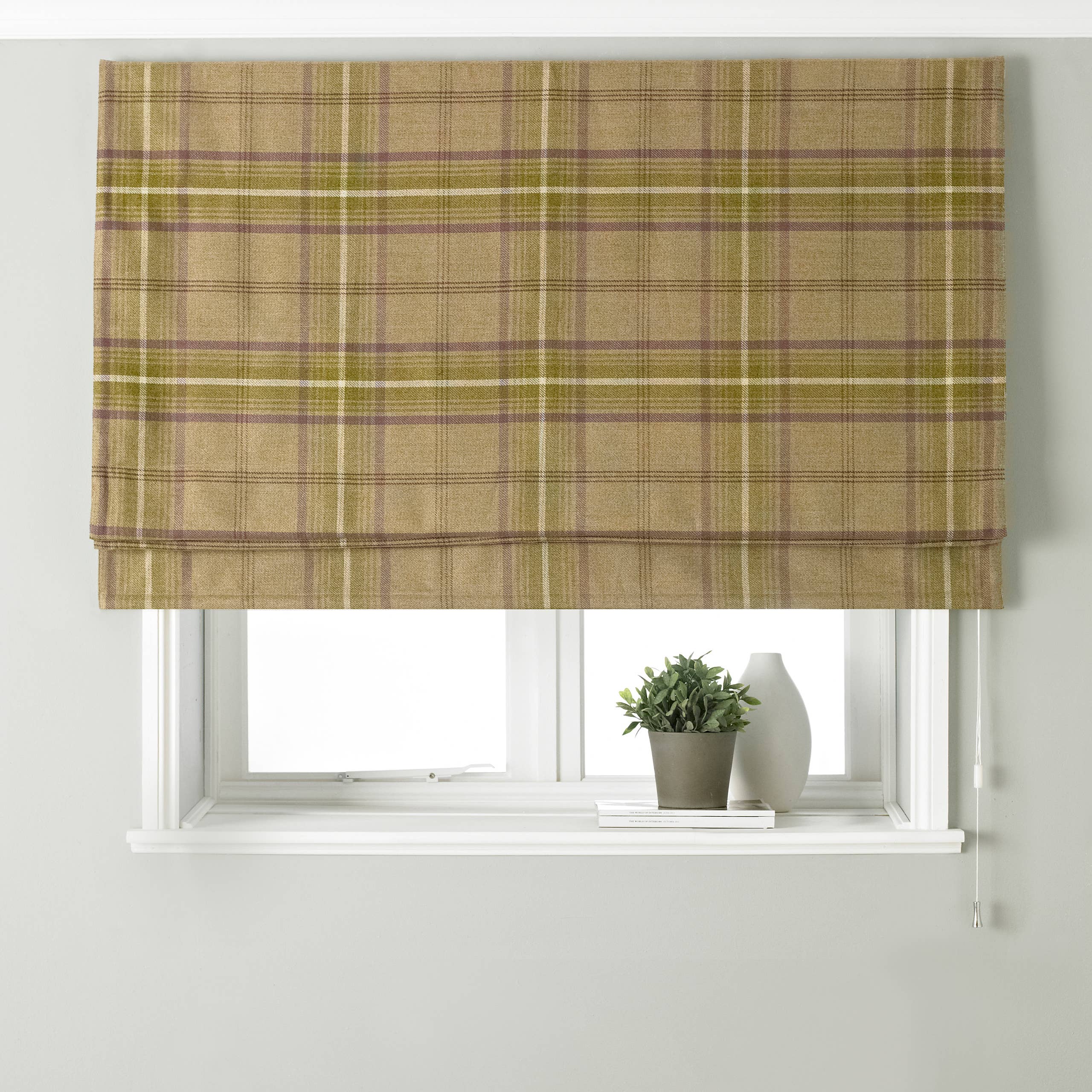 Aviemore Tartan Faux Wool Roman Blind Thistle for wholesale on Faire0