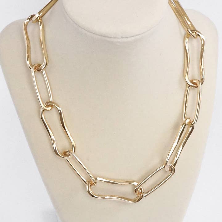 PennyLine inc - Wholesale Link & Chain Necklace - Chunky Chain Necklace Big Long Golden Links