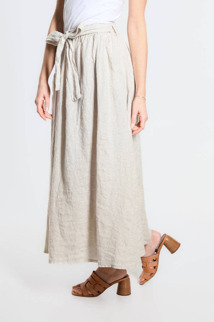 TINA Stephens Italy/Tees By Tina - Wholesale Skirt - Women's - Angie A-Line Long Linen Skirt with Pockets (SL113)14