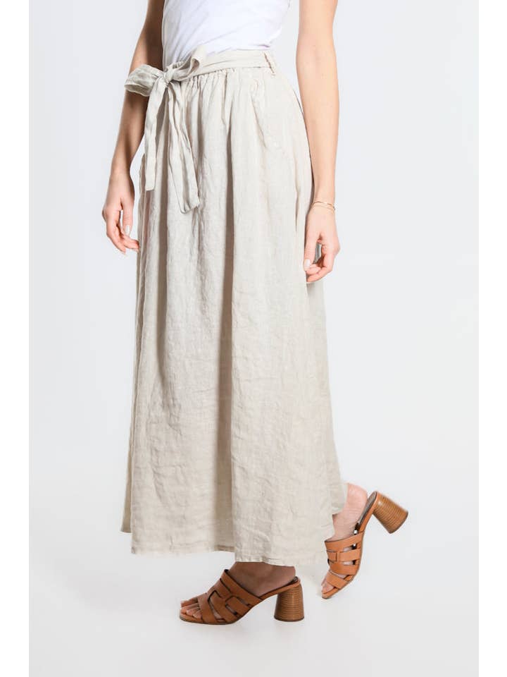 TINA Stephens Italy/Tees By Tina - Wholesale Skirt - Women's - Angie A-Line Long Linen Skirt with Pockets (SL113)14