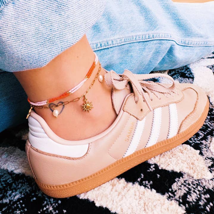 Bazou - Wholesale Anklet - Double Miyuki anklet - pink mix