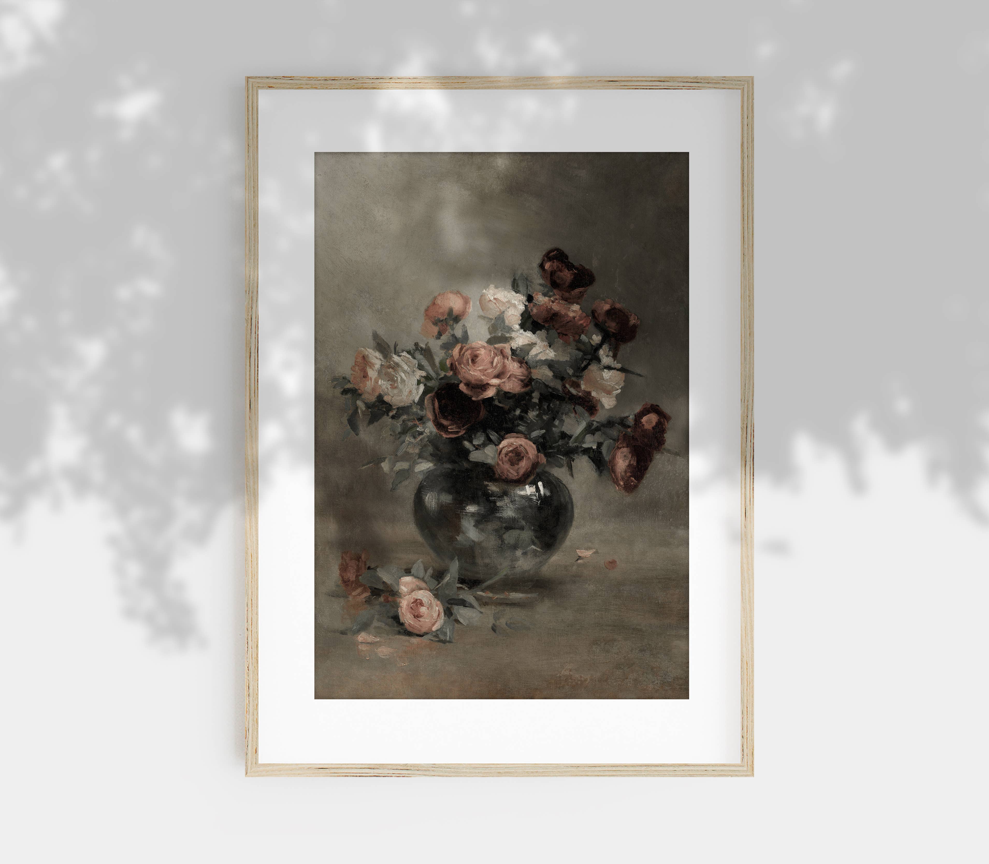 Hyggely – wholesale Art print – Still Life Moody Floral Art | Vintage Flowers Art Print S2072