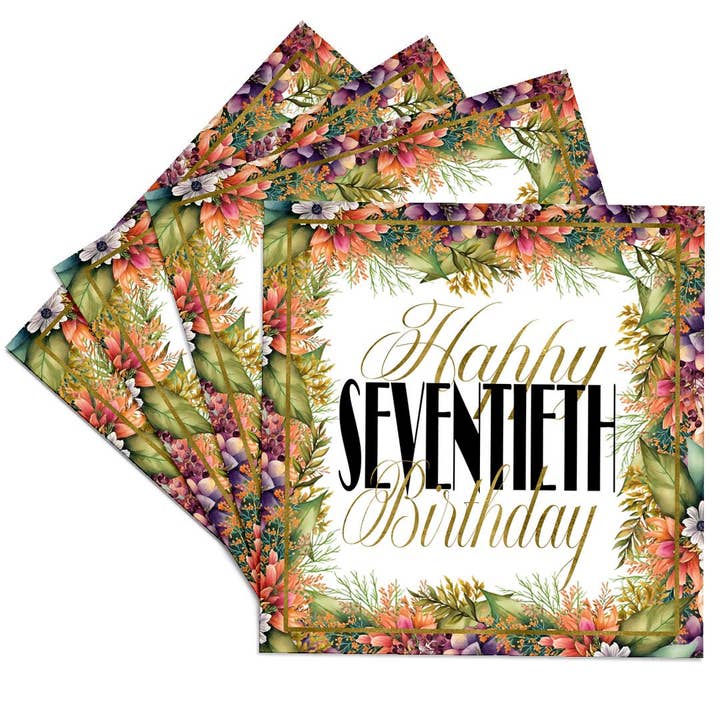 3dRose - Wholesale Coasters - 3dRose, Orange and Purple Flower Happy Sixtieth Birthday, Coaster