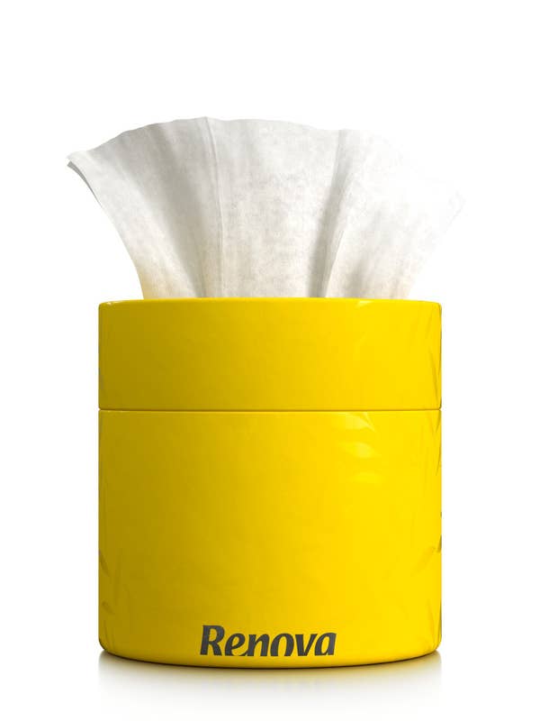 White Facial Tissues Renova Yellow Box for wholesale by Renova
