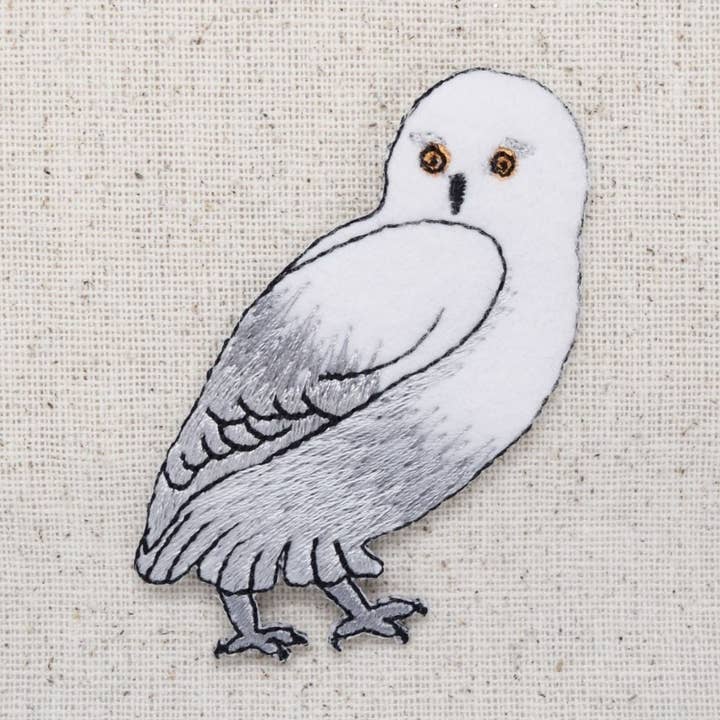 Snowy Owl - White- Arctic Bird - Iron on Applique - Embroidered Patch - 1126416-A for wholesale by Wholesale Applique
