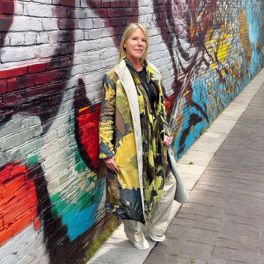 Dupatta Designs - Wholesale Trench Coat - Women's - Diana Handcrafted Floral Reversible Trench Coat12