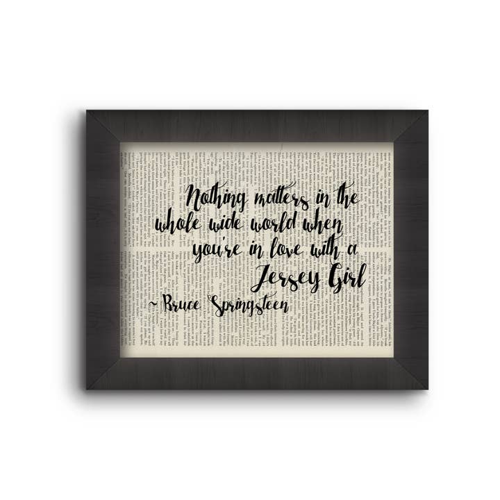 Nothing Matters In The Whole Wide World ...Bruce Sprimgsteen for wholesale by Cecelia Rose Book Page Art