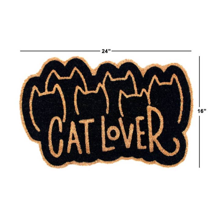 RugSmith - Wholesale Door Mat - RugSmith Black Cat Lover Coir Doormat, 16" x 24"2