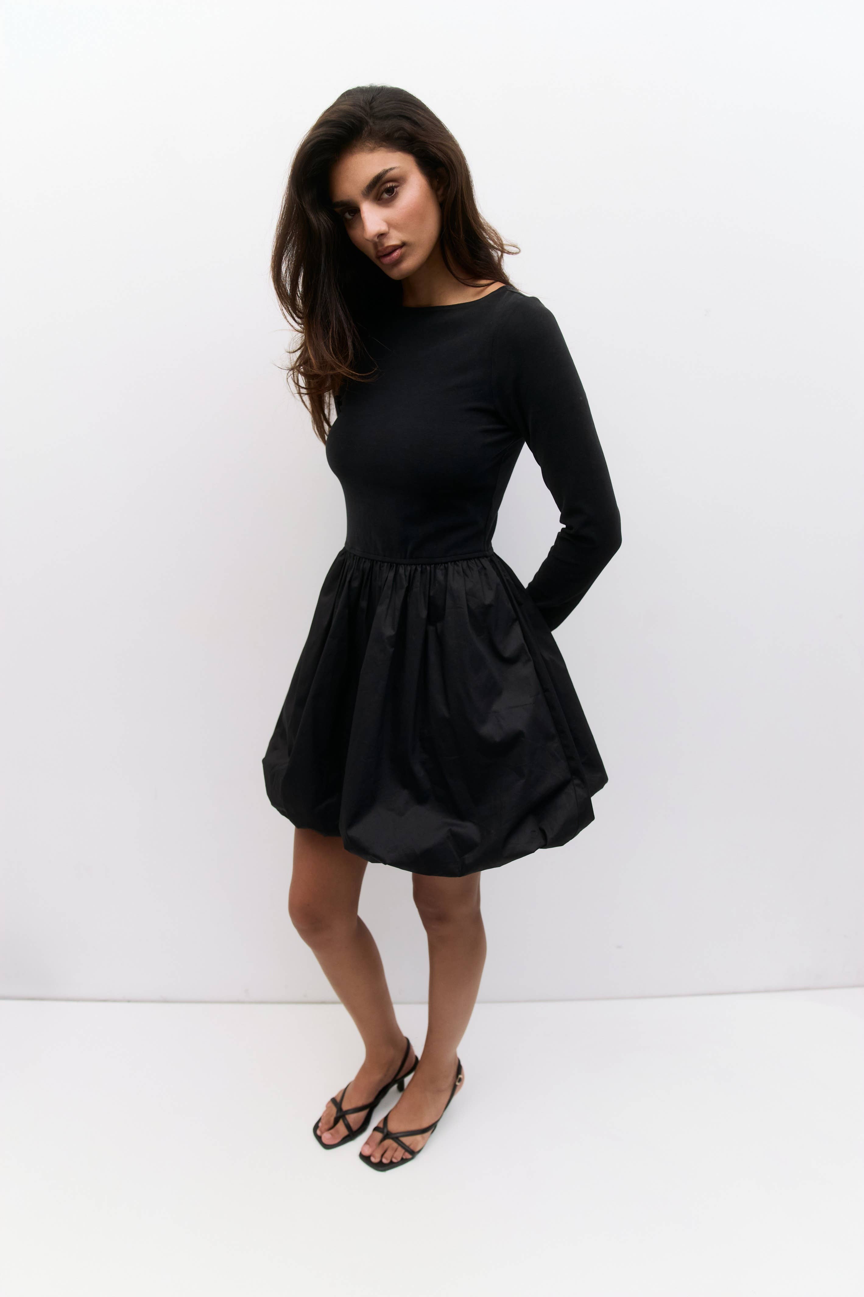 All Row - Wholesale Dress - Women's - The Yasmin Dress | Long Sleeve Mini Bubble Dress8
