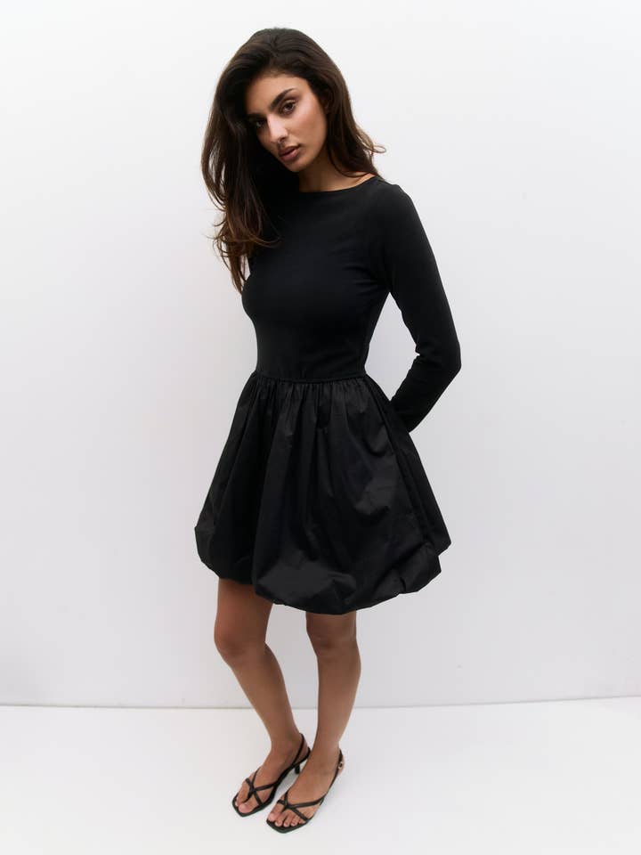 All Row - Wholesale Dress - Women's - The Yasmin Dress | Long Sleeve Mini Bubble Dress8