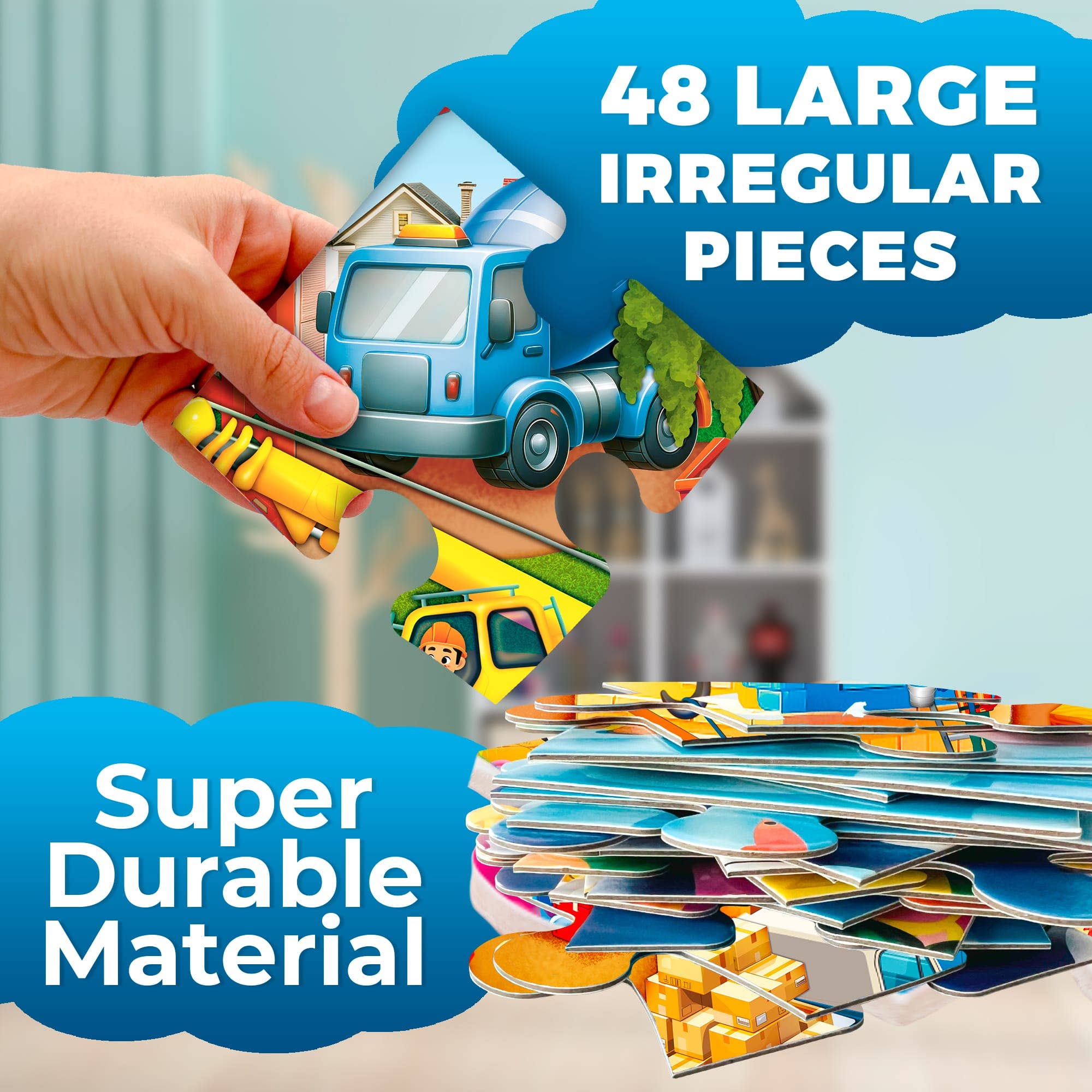 QUOKKA - Wholesale Puzzle - Kids - 2x3 FT Giant Floor Puzzles for Kids | Construction2