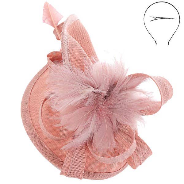 anbfashion - Vendita all'ingrosso Fascinator - Donna - Fascinator in piume e nastro di sinamay con fascia e clip6