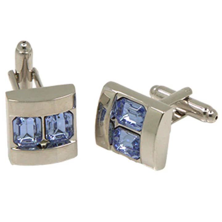 Ferrecci - Wholesale Cufflinks - Ferrecci - Silvertone Square Gems Cufflinks with Jewelry Box21