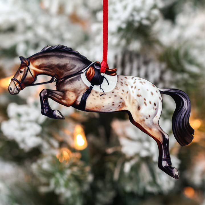 Décoration cheval sauteur - Bay Appaloosa - Pull de chasseur de couverture pour la vente par Classy Equine