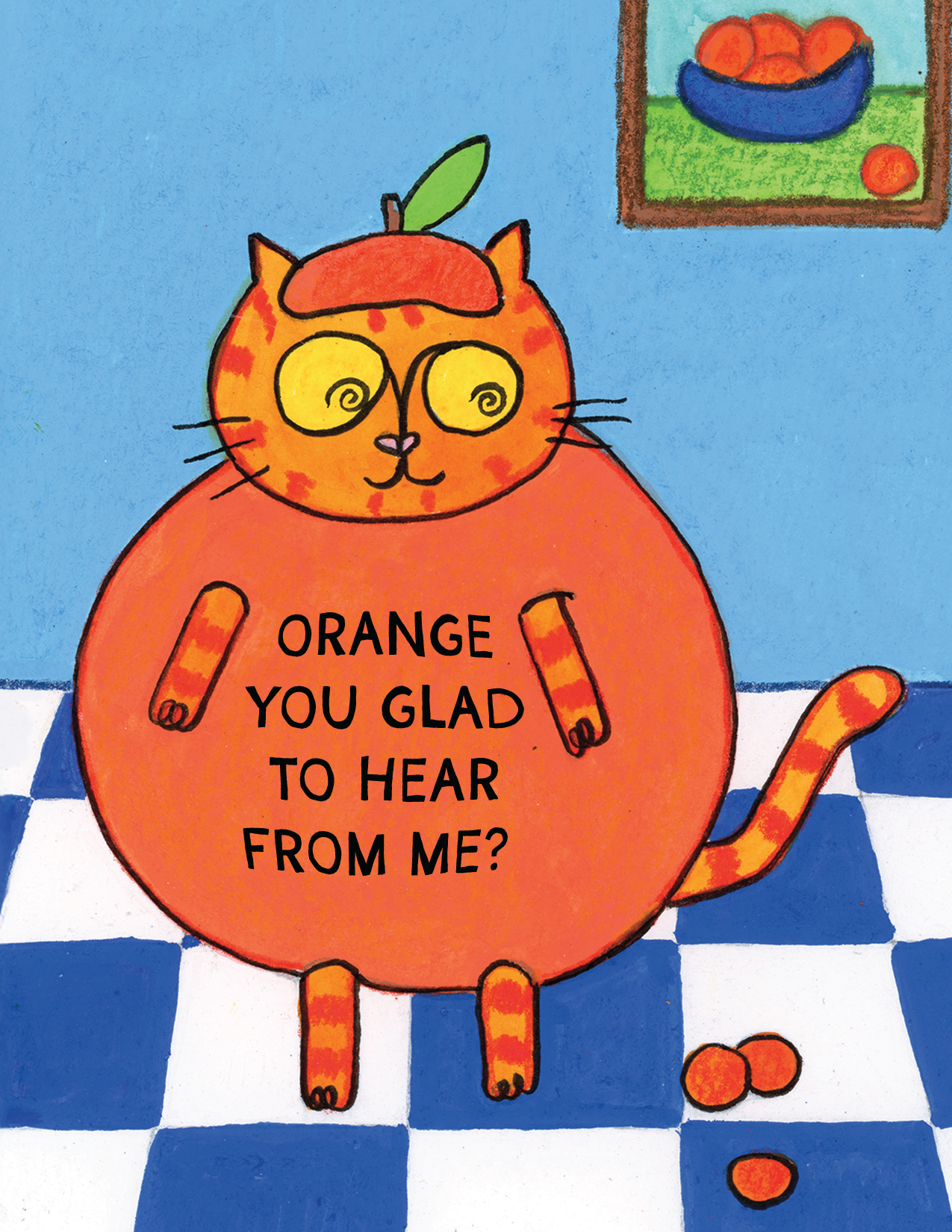 Over the Mewn - Wholesale Friendship Card - 'Orange You Glad to Hear From Me?' Card1