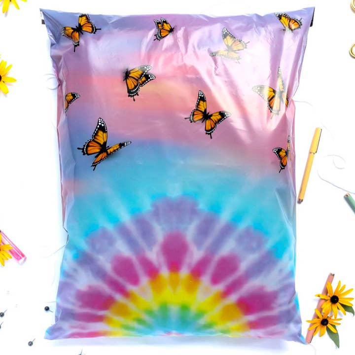 Majestic mailers - Venta al por mayor Sobres - 19x24 mariposa arcoíris sobres de polietileno cantidad 25