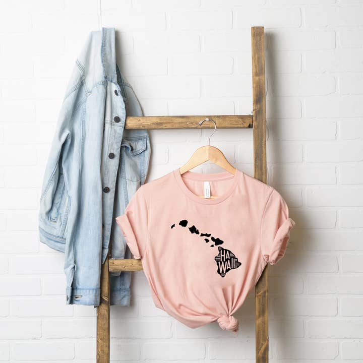 Hawaii Typography | Short Sleeve Graphic Tee for wholesale by Olive And Ivory Wholesale