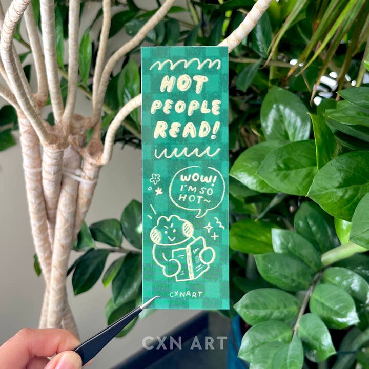 hot people read! frog glossy bookmark 2x6 inches for wholesale by CXN ART