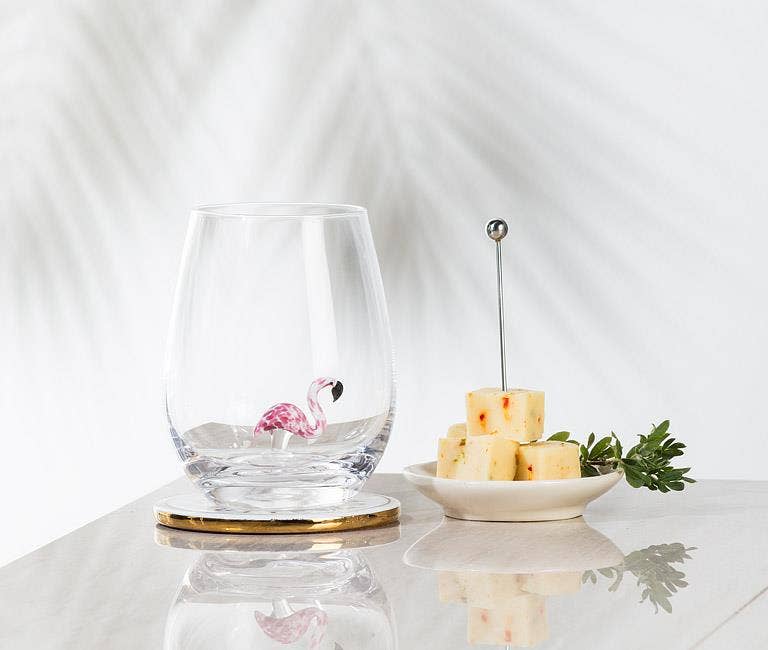 Abbott - Venta al por mayor Copas de vino - Copa de vino sin tallo con icono de flamenco - 11,4 cm (590 ml)1