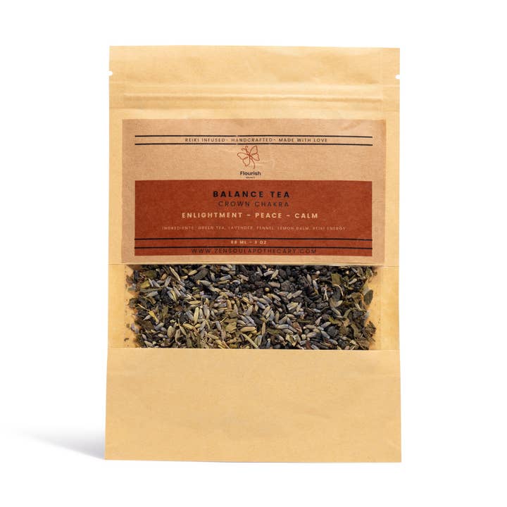 Crown Chakra Tea ENLIGHTENMENT + PEACE + CALM for wholesale by Zen Soul Apothecary