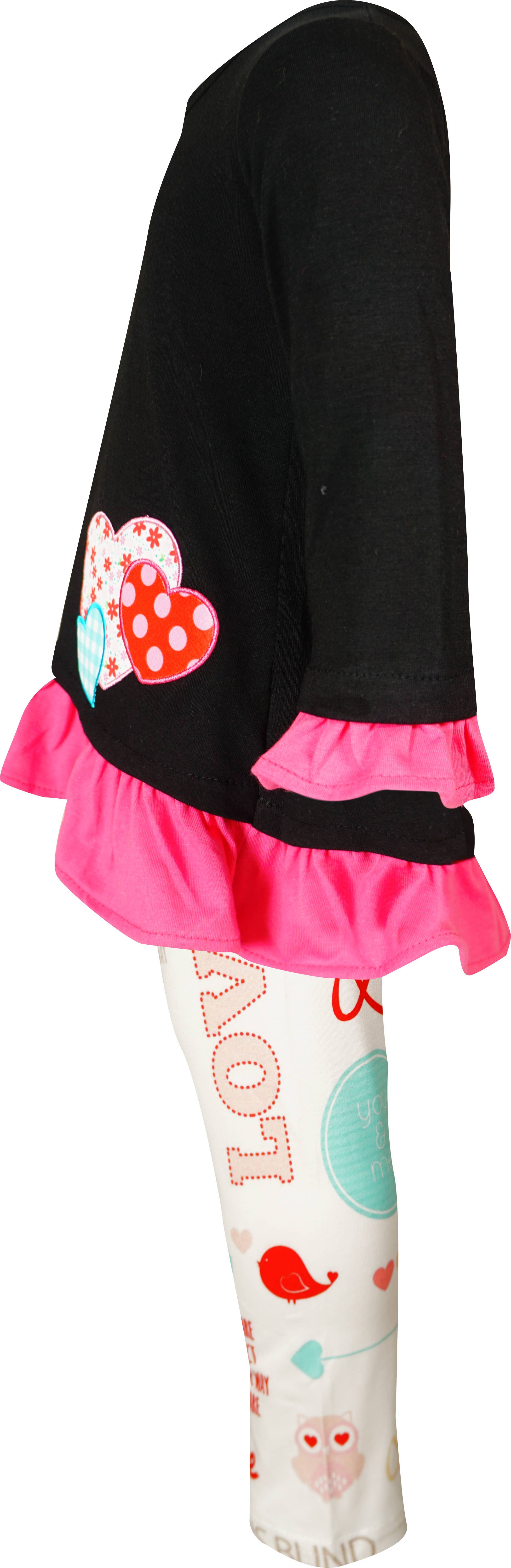 Amor Babee – wholesale Top & leggings set – Kids – SALE Baby Girl Valentines Be Mine Heart Scarf Outfit3