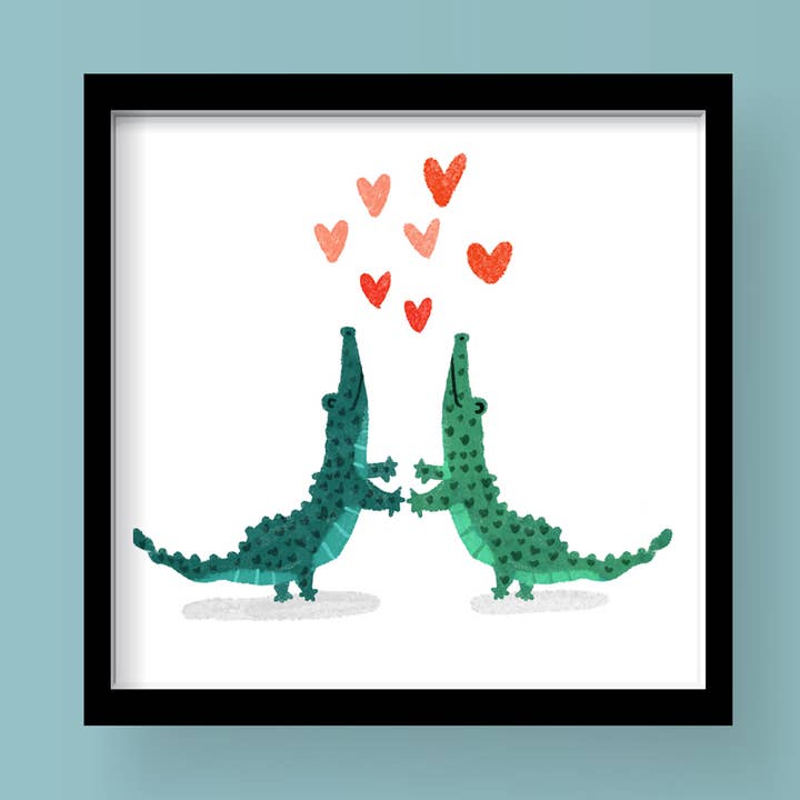 Happy Gators Dancing Art Print for wholesale by Miss Johnny Squirrel