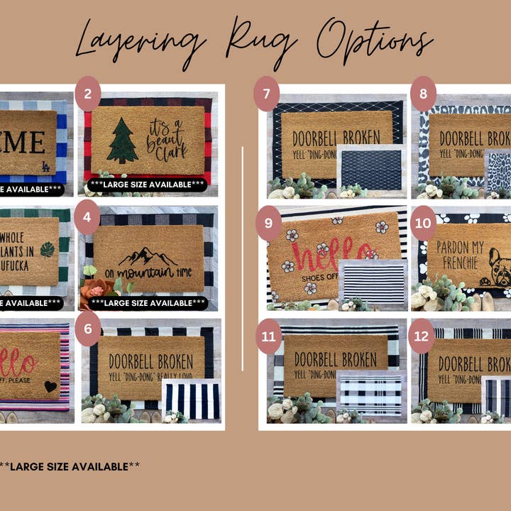 Layering Rug/ Rug/ Doormat Rug for wholesale by PaintedStorkDesigns