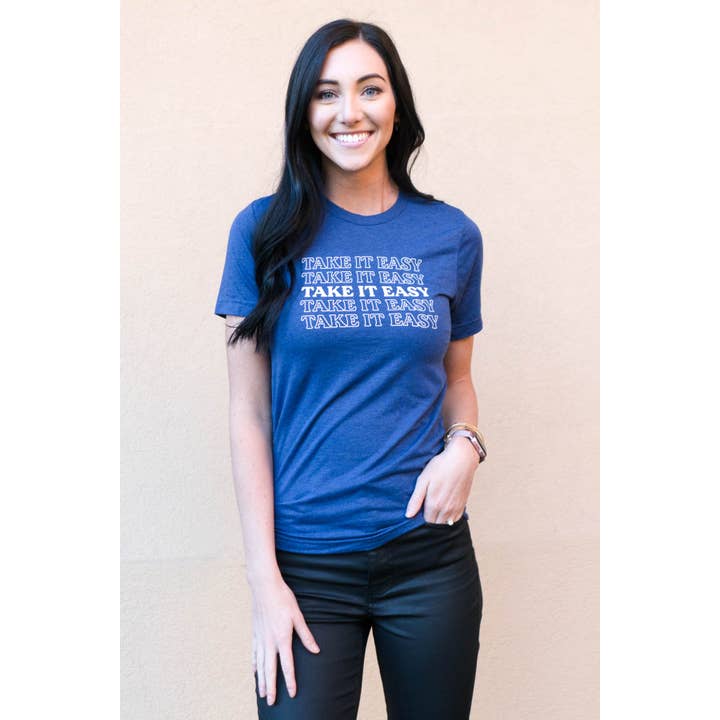 Take It Easy Unisex Crew Neck T-Shirt for wholesale by Lucky Owl