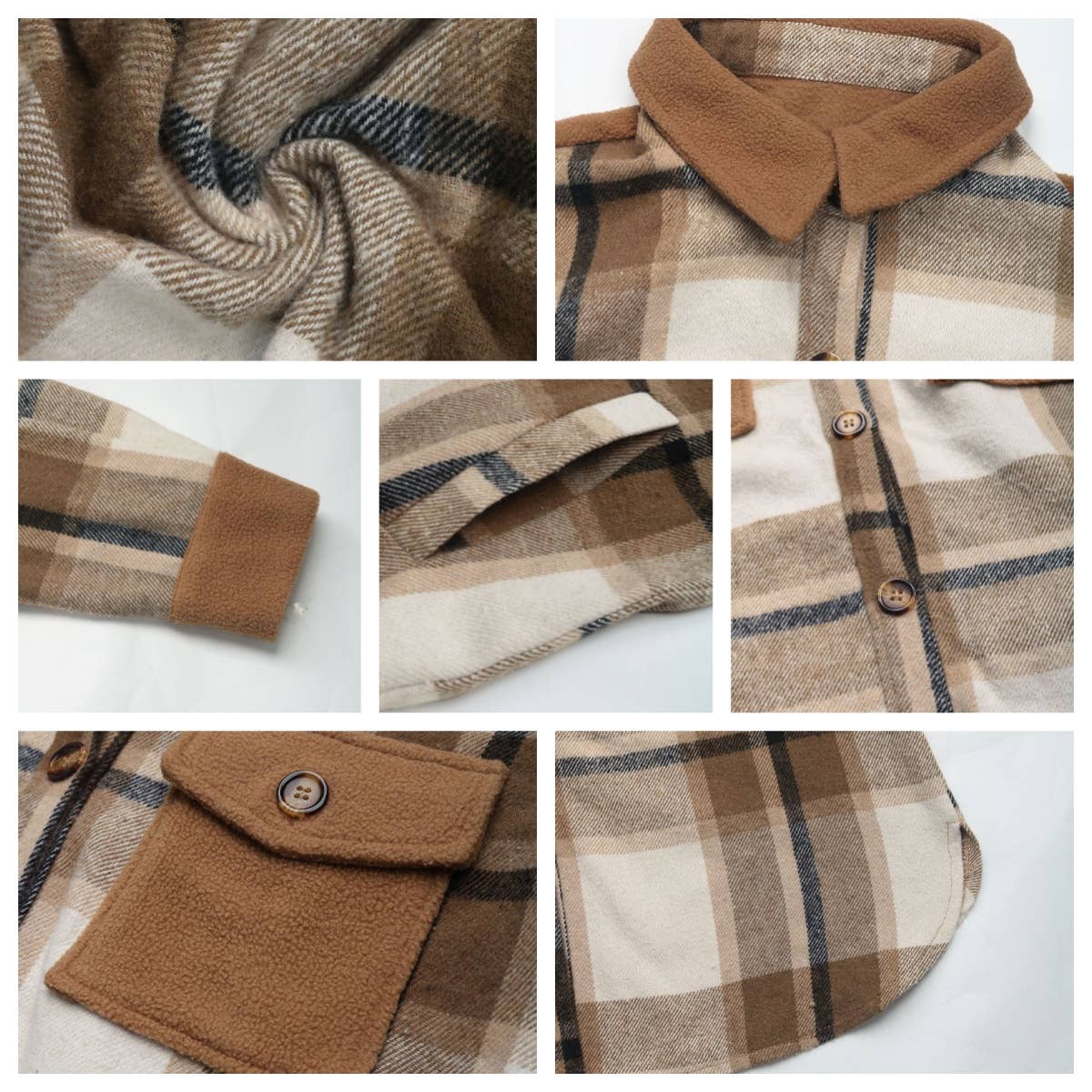 Masyal - Wholesale Shirt Jacket/Shacket - Women's - Autumn and winter retro brushed long plaid shirt jacket9